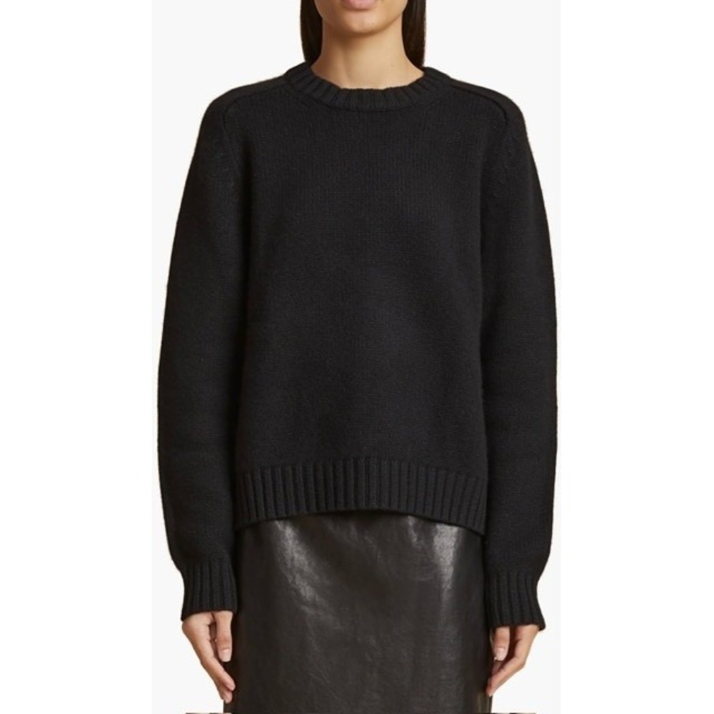 Authentic NEW $1580 KHAITE Black MAE Cashmere Sweater Size S